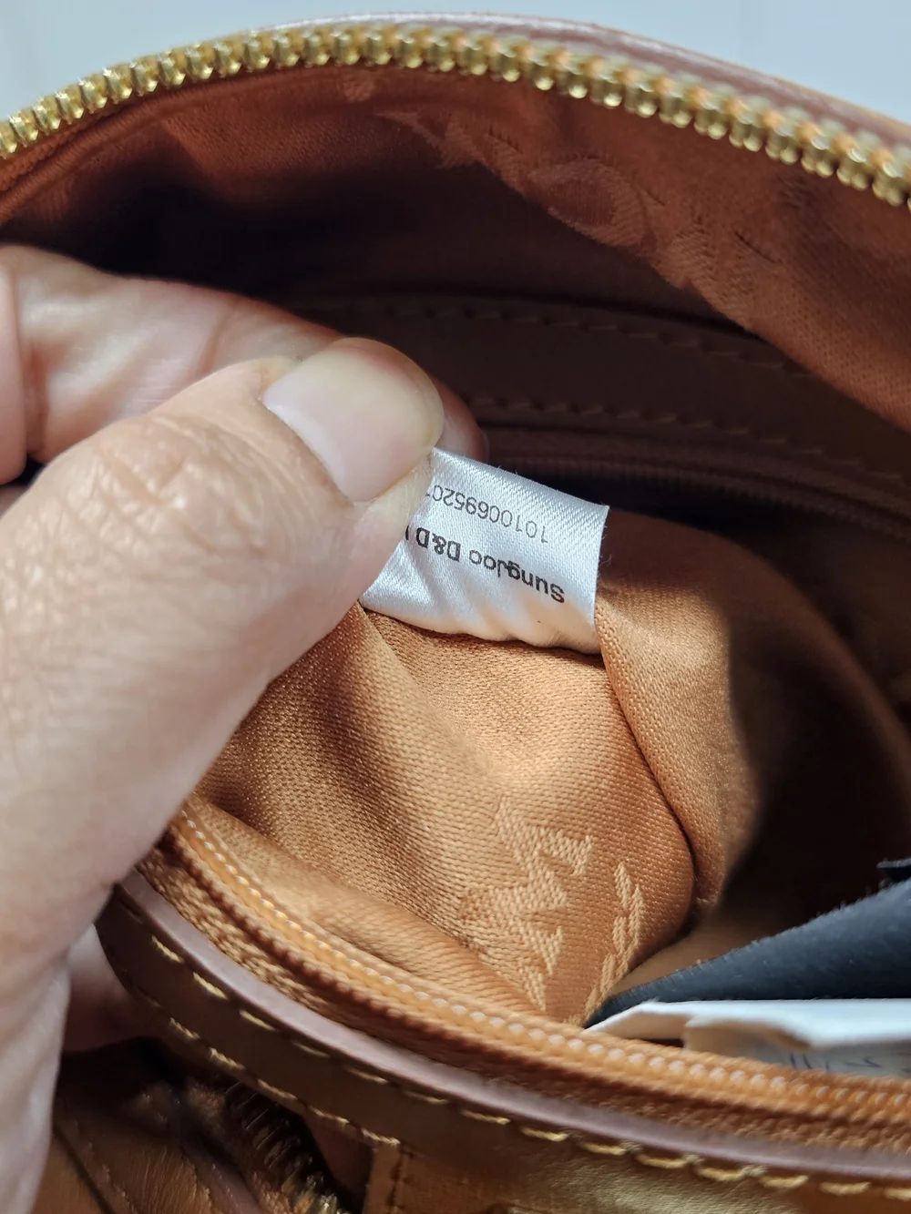 MCM Cognac Visetos Barrel Satchel Bag